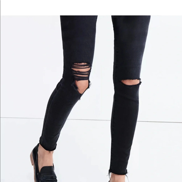 Madewell 9" High-Rise Skinny Jeans in Black Sea Jeans Size 27 - Picture 2 of 9
